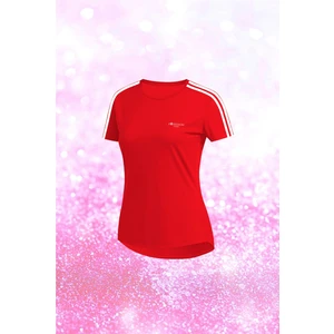 Poseidon Storm Kadın Kırmızı Dri-Fit Kumaş Yürüyüş ve Koşu Için Konforlu  Sıfır Yaka T-Shirt   S-3xl