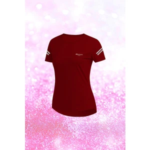 Poseidon Storm Büyük Beden Kadın Bordo Dri-Fit Kumaş Rahat Konforlu Kesim Yuvarlak Yaka Kısa Kol T-Shirt    (4XL-10XL)