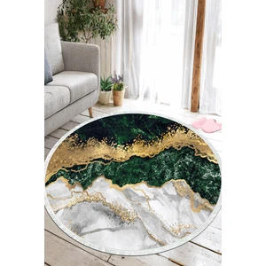 Napoli Home Mermer Desen Dijital Baskılı Kaymaz Yıkanabilir Yuvarlak Salon Halısı ve Mutfak Halısı NHY-HT-321