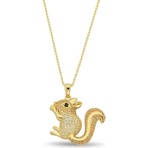 Argentum Concept 18k Altın Kaplamalı 925 Ayar Gümüş Sincap Kolye - 23172702