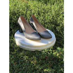 5 cm Kalın Topuklu Orta Boy Stiletto Bayan Ayakkabı