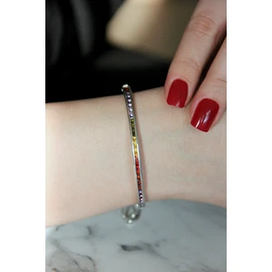 Argentum Concept 925 Ayar Gümüş Renkli Baget Taşlı Asansörlü Bileklik - 45083802