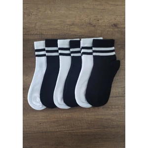 Çocuk 6 Çift Kolej Yarım Konç Çorap Premium Seri Burun Dikişsiz Pamuklu