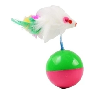 Kitchen Live Eğlenceli Tüylü Fareli Hacı Yatmaz Kedi Oyun Topu | Evcil Hayvan Oyun Topu