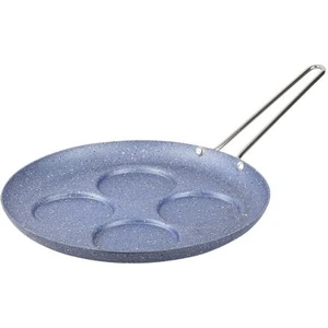 Gri Mavi Renk Granit Pankek Tavası 28 cm - 4 Bölmeli (Çelik Kulp)