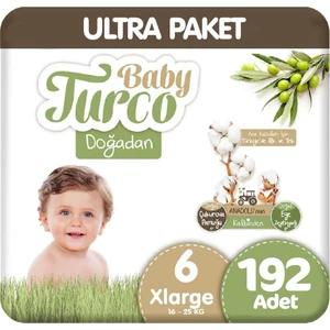 Baby Turco Doğadan Ultra Paket 6 Beden 16-25 kg Bebek Bezi 192'li