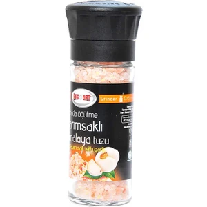 Sarımsaklı Himalaya Çakıl Tuzu Cam Değirmen 110 gr