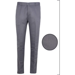 Erkek Koyu Gri Armürlü Keten Pantolon