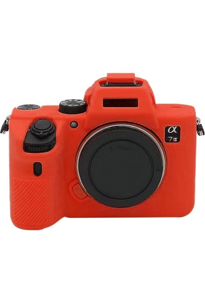 Zshskj A7III / A7S3 / A7RIII / A7SIII Için Yumuşak Silikon Kılıf - Kırmızı (Yurt Dışından)