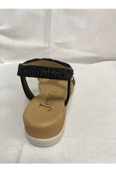 Jena Kadın Dolgu Topuklu Taşlı Sandalet