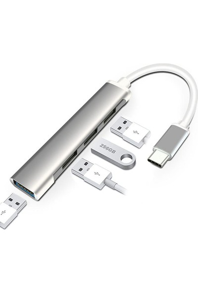 Mkey USB Type C Otge Çoklayıcı Çoğaltıcı 3.0 4 Port