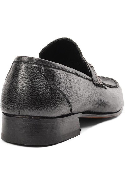 Suphi Şeker 107-2 Siyah Hakiki Deri Kösele Taban Erkek Klasik Ayakkabı