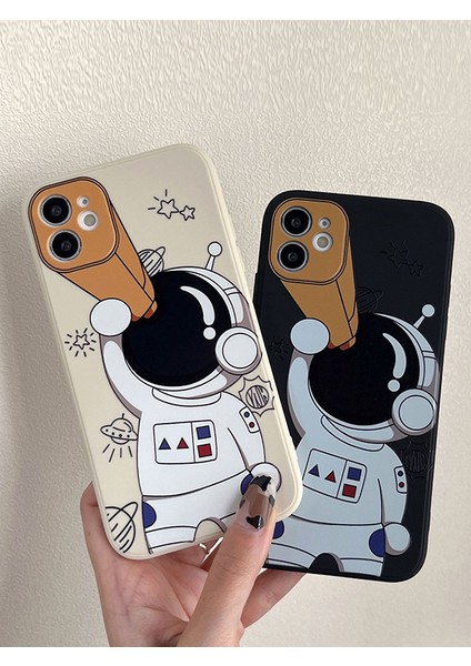 Astronot Karikatürlü Mat Telefon Kılıfı Apple iPhone 11 modelleri