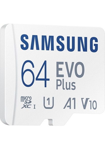 Orijinal Samsung Evo Plus Micro Sd Hafıza Kartı (2021), Kapasite: 64GB (Beyaz Mavi) (Yurt Dışından)