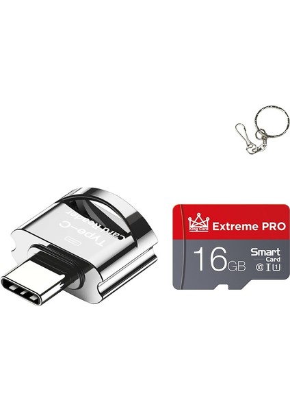 C10 Tip-C Arabirimi Cep Telefonu Hafıza Kartı, Kapasite: 16GB (Gümüş Gri) (Yurt Dışından)