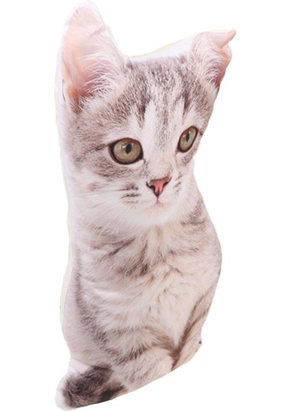 Yeşil Gözlü Açık Kahve Kedi Peluş Yastık