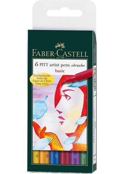 Faber Pitt Artist Pen Fırça Uç 6lı, Renk Çarkı