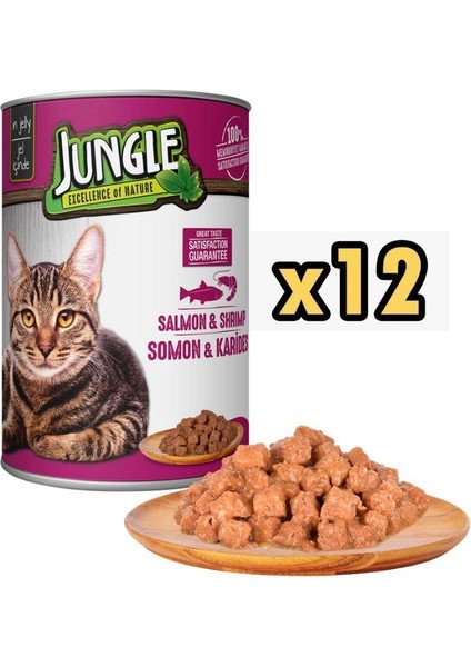 Somon ve Karidesli Kedi Konservesi 415 gr x 12 Adet