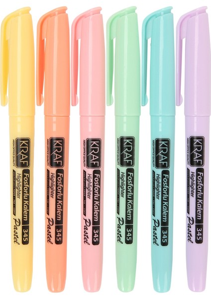 Fosforlu Kalem Pastel Kalem Tipi 345 6 Lı