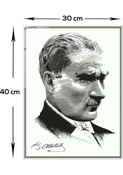 Cam Tablo | Atatürk Serisi | 7 | 30cm x 40cm fırsatları