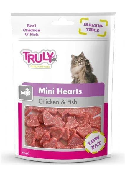 Kedi Ödül Mini Hearts Tavuk Balık 50G