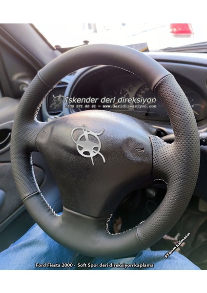 Ford Fiesta 98-2002 Arası Tamuyumlu Spor Deri Direksiyon Kılıfı fiyatları