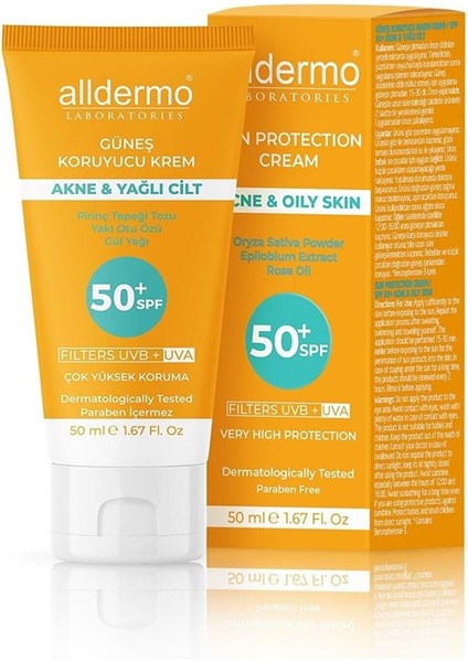 Alldermo & Yağlı Cilt Güneş Kremi Spf 50 50 ml