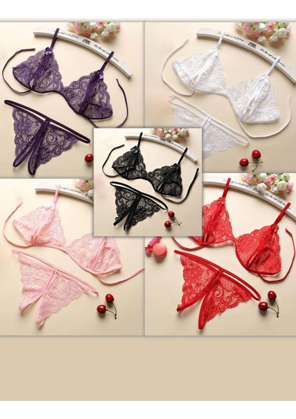 Kadın Dantel Sütyen Külot Takım Set 5'li