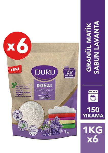 Granül Matik Sabun Lavanta 1 kg x 6 Adet