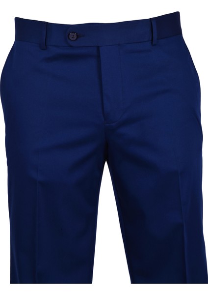 Fermuarlı Yan Cep Düz Pamuklu Likralı Slim Fit Erkek Pantolon