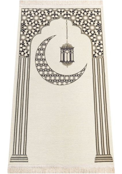Desenli Şönil Seccade - Krem