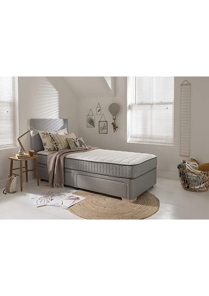 Active 75 x 180 cm Keten Pamuklu Yaylı Yatak Organic Çocuk Yatak