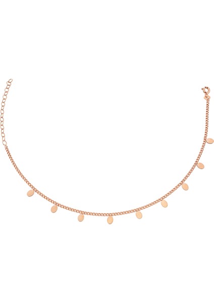 Pullu 925 Ayar Gümüş Rose Halhal - H007001 fiyatları