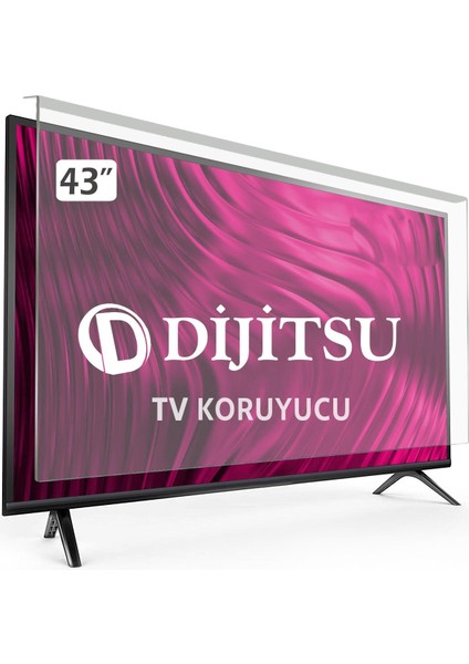 Dıjıtsu 43D7000 Tv Ekran Koruyucu - Dijitsu 43" Inç Tv Ekran Koruyucu Şeffaf Paneli