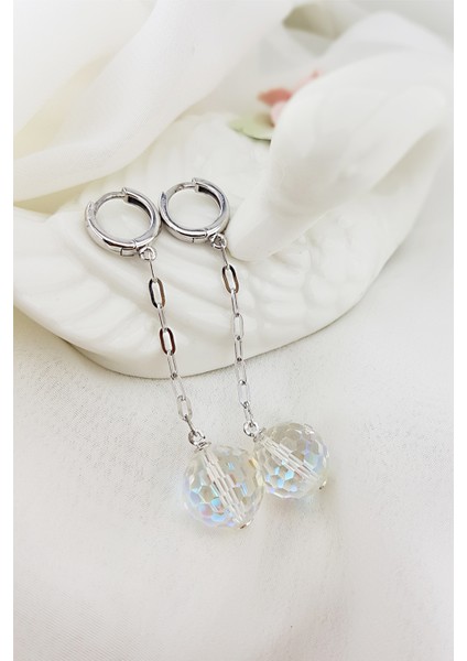 925 Ayar Gümüş Swarovski Taşlı Küre Küpe