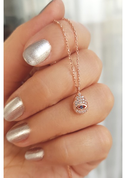 925 Ayar Gümüş Göz Damla Kolye fiyatları