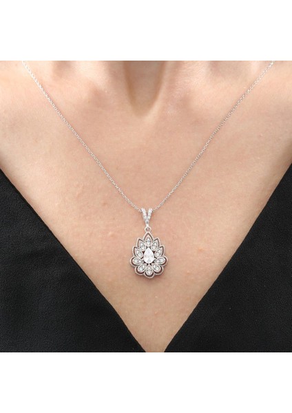 Pırlanta Montür Lotus Çiçeği Işıltılı Sadelik Mührü Gümüş Mini Set fiyatları