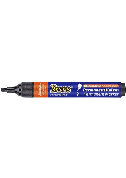 Brons Permanent Marker Kesik Uç Siyah