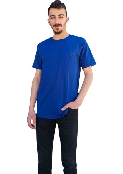 Regular O Yaka Turkuaz Erkek Tişört