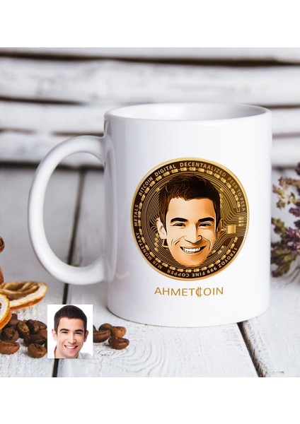 Kişiye Özel Bitcoin Karikatürlü Beyaz Kupa Bardak-3