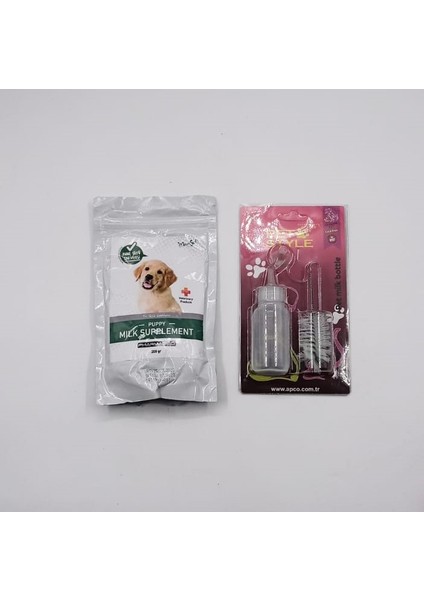 Yavru Köpekler Için Anne Sütü Destekli Süt Tozu + Biberon Seti