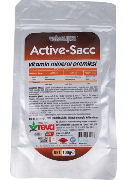 Active Sacc Iştah ve Bağışıklık Düzenleyici Premiks fiyatları
