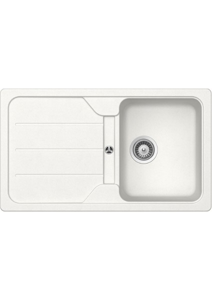 Elisa Granit Eviye 860 x 500 Mm, Beyaz Renk (Sifonsuz)