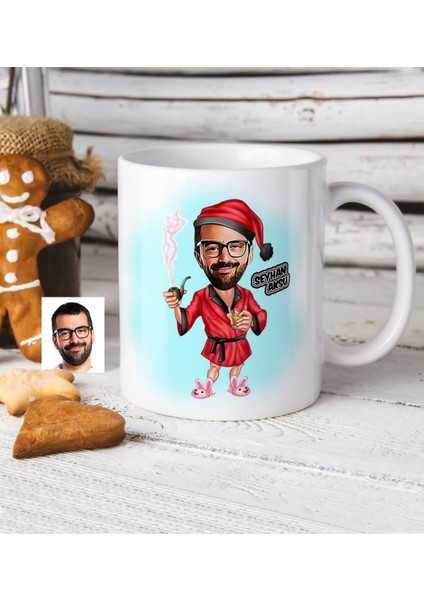 Kişiye Özel Bay Yılbaşı Karikatür Beyaz Kupa Bardak - 2