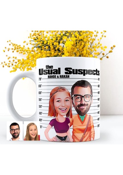 Kişiye Özel Olağan Şüpheliler Karikatürlü Beyaz Kupa Bardak - 2