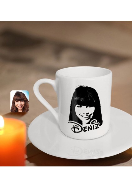 Kişiye Özel Isimli Kadın Silüet Türk Kahvesi Fincanı-1