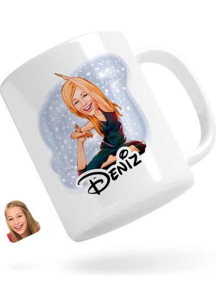 Kişiye Özel Kadın Yoga Karikatürlü Beyaz Kupa Bardak-2