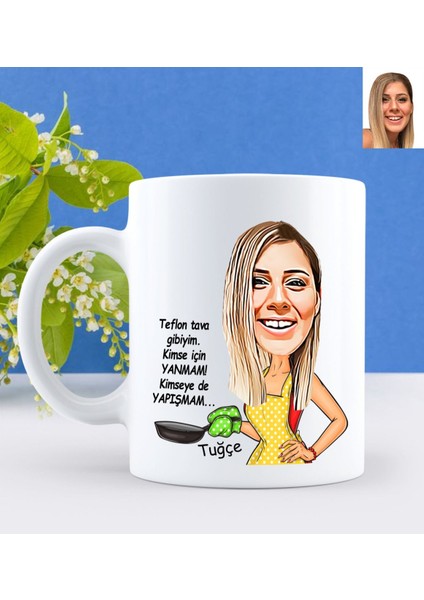 Kişiye Özel Kimse Için Yanmam Karikatürlü Beyaz Kupa Bardak-1