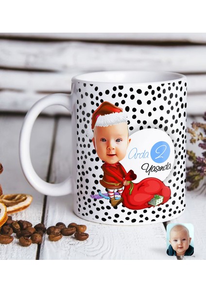 Kişiye Özel Bebek Yaş Karikatürlü Beyaz Kupa Bardak-6