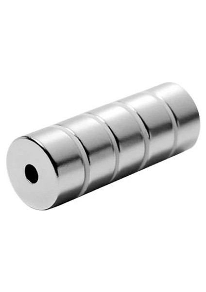 23x6x10 mm - Delikli Halka Güçlü Neodyum Mıknatıs Yuvarlak (1 Adet)